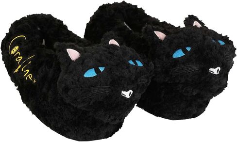 Coraline Inspired Cat Slippers for Adults with Anti-Slip Soles & Embroidered Details - Officially Licensed in Kuwait