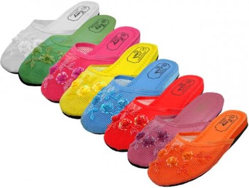 3 Pairs Assorted Mesh Chinese Slippers in Kuwait