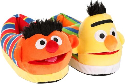 Sesame Street Bert & Ernie Slippers for Adults - Anti-Slip Grips & Foam Cushioned Soles - Sesame Street Gifts in Kuwait