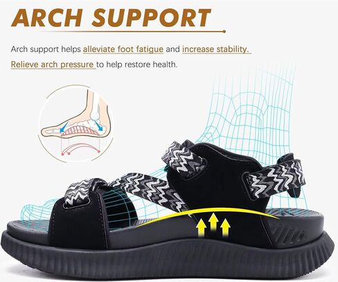 KuaiLu Womens Orthopedic Walking Sandals with Arch Support Recovery Cushion | Athletic Hiking Plantar Fasciitis Sandles,Comfortable Summer Open Toe Breathable Outdoor Travel Fisherman Water Shoes US6-12 in Kuwait