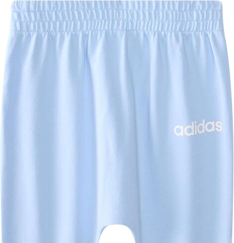 adidas Unisex 3-Piece Logo Bodyshirt & Pant Set, Blue With White, 9M | Pant Sets, elastic waist, relaxed fit in Kuwait
