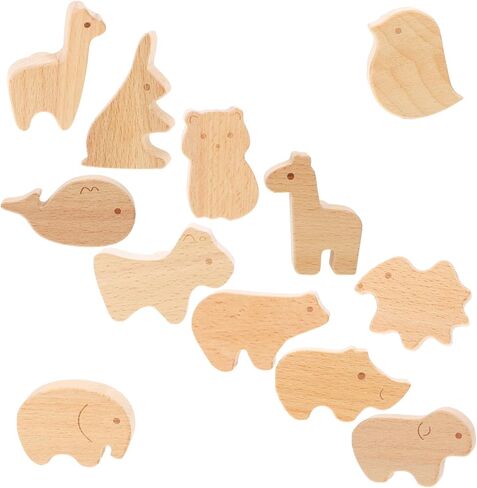 12pcs Cute Wooden Animal Drawer Knobs Adorable Cabinet Pulls for Boy Girl Rooms Nursery Furniture Easy to Install with Screws Wild Animal Shapes in Kuwait