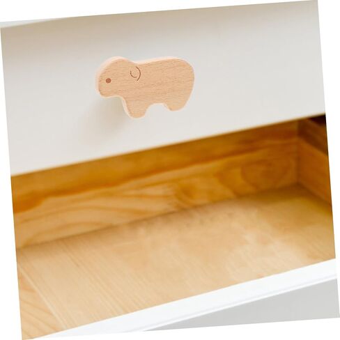 WOONEKY 12pcs Cute Animal-Shaped Wooden Drawer Pulls for Boy Girl Room Natural Wood Dresser Knobs for Nursery Adorable Animal Designs Versatile Cabinet Hardware in Kuwait