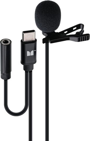 XTREME DIGITAL LIFESTYLE ACCESSORIES Monster Lavalier Clip-On Mic for Type-C USB Ports, Works with Smartphones/Cameras/Recording Devices, 3.5mm Aux Out Port, Plug and Play Installation in Kuwait