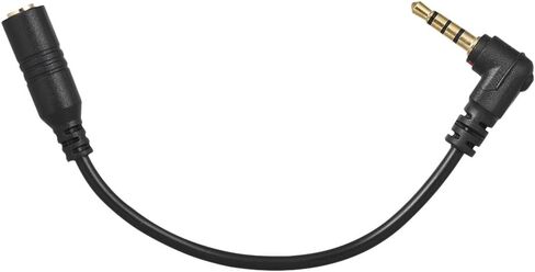 Andoer 3.5mm 3 Pole TRS Female to 4 Pole TRRS Male 90 Degree Right Angle Microphone Adapter Cable Audio Stereo Mic Converter for Smartphone in Kuwait