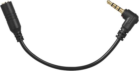 Andoer 3.5mm 3 Pole TRS Female to 4 Pole TRRS Male 90 Degree Right Angle Microphone Adapter Cable Audio Stereo Mic Converter for Smartphone in Kuwait