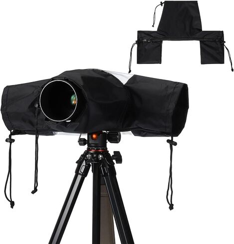 PATIKIL Camera Rain Cover, 2Pcs Waterproof Protective Covers Camera Sleeve Protector Photography Rain Gear Up to 8.5 Inch Lens for Nikon, Black in Kuwait