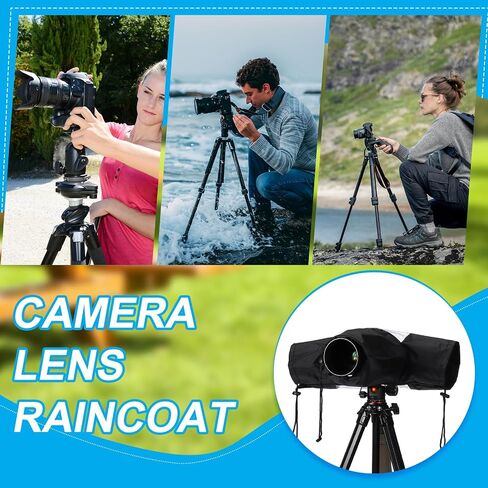 PATIKIL Camera Rain Cover, 2Pcs Waterproof Protective Covers Camera Sleeve Protector Photography Rain Gear Up to 8.5 Inch Lens for Nikon, Black in Kuwait