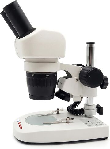 SciScope ES1 Elementary School Stereo Microscope, Binocular Microscope with 20X Magnification, WF10X Eyepieces, 2X Objective, Natural Light, 70mm Working Distance for Kids STEM Learning in Kuwait