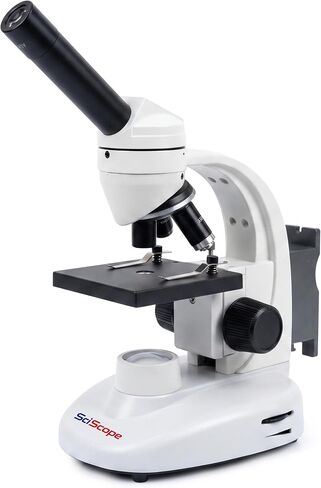 SciScope ES1 Elementary School Stereo Microscope, Binocular Microscope with 20X Magnification, WF10X Eyepieces, 2X Objective, Natural Light, 70mm Working Distance for Kids STEM Learning in Kuwait