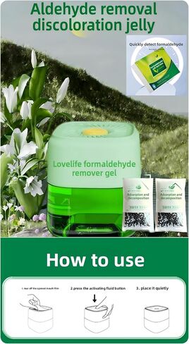 Plant-Based Formaldehyde Remover Kit | 24h Fast-Acting, 90-Day Long-Lasting, One-Click Activation, No Electricity, Safe for Baby, with Test Kit & Activated Carbon for Home, Closet, Bedroom in Kuwait