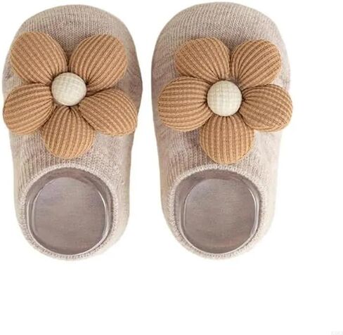 4 pairs Baby Girls Socks Flower Sock Non-Slip Grips for Babies Toddler Princess Low Cut Ankle Socks for Newborns Spring Autumn Breathable Thin Kid in Kuwait
