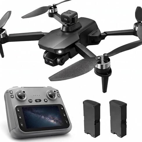 8K Drone with Camera for Adults, Obstacle Avoidance Drone with HD Screen Controller, Under 249g Foldable GPS Quadcopter, 45 Min Flight Dual Batteries, 1200m Range, Follow Me One Key Return for Beginners in Kuwait