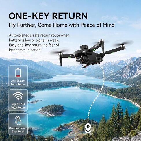 8K Drone with Camera for Adults, Obstacle Avoidance Drone with HD Screen Controller, Under 249g Foldable GPS Quadcopter, 45 Min Flight Dual Batteries, 1200m Range, Follow Me One Key Return for Beginners in Kuwait