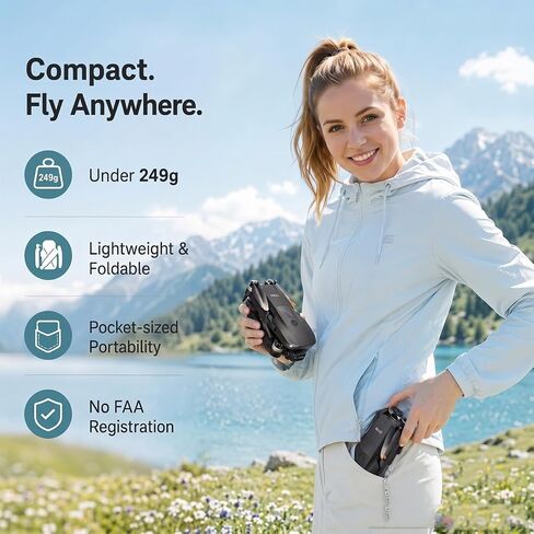 8K Drone with Camera for Adults, Obstacle Avoidance Drone with HD Screen Controller, Under 249g Foldable GPS Quadcopter, 45 Min Flight Dual Batteries, 1200m Range, Follow Me One Key Return for Beginners in Kuwait