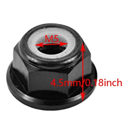 DGZZI M5 Aluminum Locknut 8PCS Black M5 Aluminum Nuts Flange Nylon Lock Nut for RC Drone FPV Parts in Kuwait