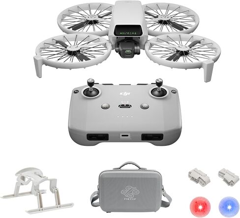 DJI Flip (RC-N3) Bundle, Drone With 4K UHD Camera for Adults, Under 249 g, 3-Axis Gimbal Stabilization, Propeller Arm Fixed Clamp,Landing Gear,Carrying Case,Drone Strobe Light in Kuwait