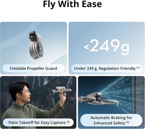 DJI Flip (RC-N3) Bundle, Drone With 4K UHD Camera for Adults, Under 249 g, 3-Axis Gimbal Stabilization, Propeller Arm Fixed Clamp,Landing Gear,Carrying Case,Drone Strobe Light in Kuwait