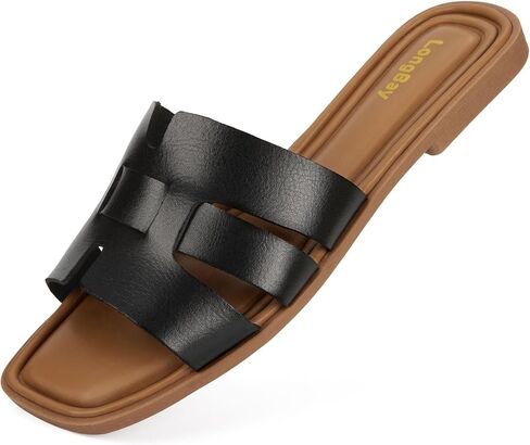 LongBay Women's Dressy Flat Sandals Comfortable Summer Casual Slides Slip On for Beach Vacation in Saudi Arabia