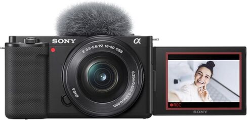 Sony ZV-E10 Mirrorless Camera with 16-50mm Lens + 64GB Memory, Filters,Case, Tripod, Flash, and More (28pc Bundle) (Renewed) in Kuwait