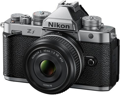 Nikon Zf Mirrorless Camera with Nikkor Z 40mm F and 2 Se 24.5MP Fx (Silver) | 24.5MP Full-Frame Sensor, Expeed 7, 4k/30p and FHD 120p, Ibis, Dual Card Slots in Kuwait