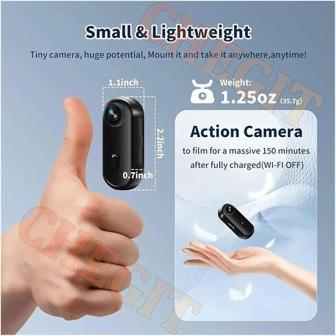 4K Magnetic Pocket POV Camera, Wireless WiFi Waterproof Body Recorder for Helmet Bicycle Outdoor Sports Vlog in Kuwait