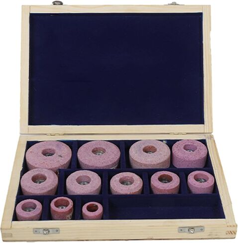 36 Pcs Sioux Valve Seat Grinding Stones/Wheels for Sioux Holder 11/16" Thread 80 Grit | 12 Sizes (2.1/2"-1"), 3 Wheels per Size, Aluminum Oxide Abrasives, Heavy Duty Construction, Engine Reconditioning & Dressing in Kuwait
