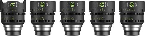 NiSi Athena Prime 5-Lens Kit, ARRI PL Mount | 14mm T2.4, 25mm/35mm/50mm/85mm T1.9, Full Frame Cinema Lenses, Rear Filter Expansion, Hard Case & Filters Included in Kuwait