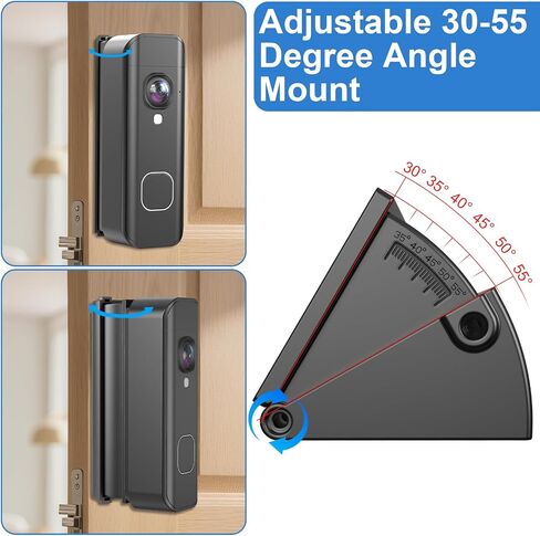 Adjustable 30-55° Doorbell Angle Mount for Blink Newest 2026 Battery & Wired Doorbell 2K+, Wedge Kit Corner Mounting Bracket Holder Accessories for House, Enhanced Protection Mount in Kuwait