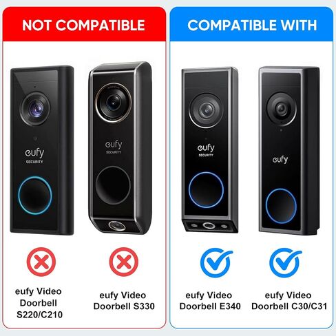 Anti-Theft Doorbell Mount for Eufy Doorbell E340/C30/C31, No-Drill Adjustable Mounting Bracket for Eufy Doorbell Camera E340, Fully Metal Video Door Camera Mount for Home Apartment Rentals Room in Kuwait