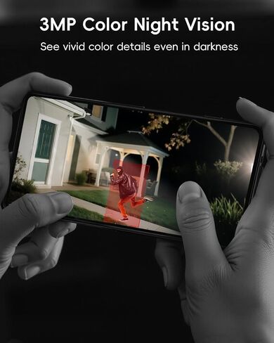 ZUMIMALL 24/7 Recording Solar Security Cameras Wireless Outdoor, 2 Packs | 2.4GHz WiFi, 9W Solar Panel, 2K Color Night Vision, 360° Auto Tracking, AOV Tech, Free AI Human/Vehicle Detection in Kuwait