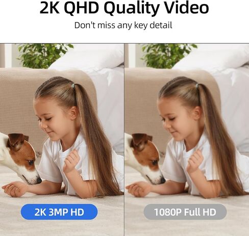 Hawkray 360° 2K 3MP Security Camera Indoor,2.4/5GHz WiFi Smart Motion Alert with AI & 911 Connect,Color Night Vision,355° Pan 60° Tilt,Two-Way Talk in Kuwait