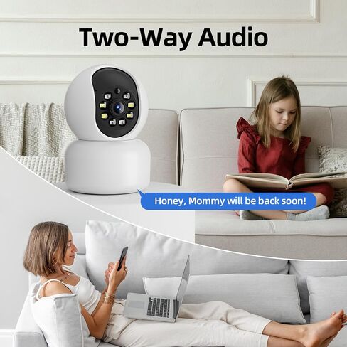 Hawkray 360° 2K 3MP Security Camera Indoor,2.4/5GHz WiFi Smart Motion Alert with AI & 911 Connect,Color Night Vision,355° Pan 60° Tilt,Two-Way Talk in Kuwait