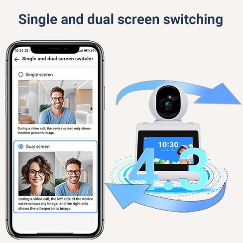 Two-Way Video Pet Dog Nanny Camera, 4.3" Screen Dual-Band 5G/2.4G | Indoor Home Security Monitor with Phone App for Baby, Nanny,Dog,Elder & Pets,Dome Camera in Kuwait