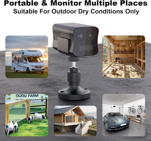 4G LTE Cellular Security Camera No WiFi Needed, Dual Lens Cellular Camera | Magnetic Mount, Long Standby Battery, Night Vision, Human Detect, Off Grid Security Camera for RV, Garage, Cabin, Barn(Black) in Kuwait