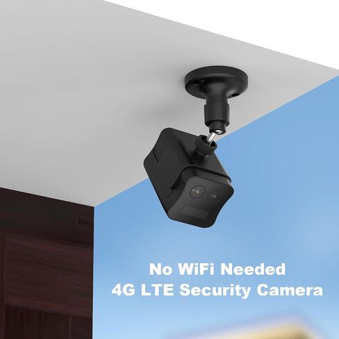 4G LTE Cellular Security Camera No WiFi Needed, Dual Lens Cellular Camera | Magnetic Mount, Long Standby Battery, Night Vision, Human Detect, Off Grid Security Camera for RV, Garage, Cabin, Barn(Black) in Kuwait