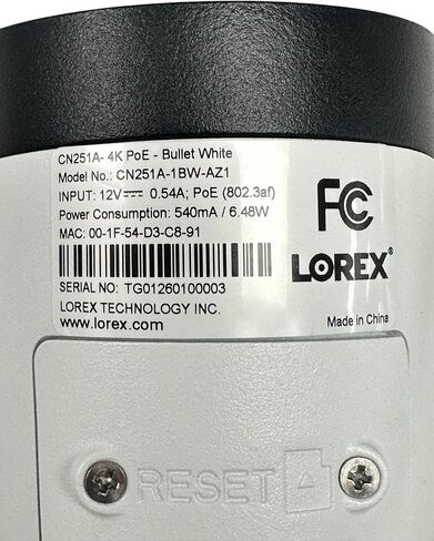 Lorex Connect (New App) | U3 4K IP Add-On PoE Bullet Camera to U-Series NVR | White | Cables Not Included | AI Detections | Color Night Vision | Deterrence Lights & Siren | Listen-In Audio | IP67 Rating in Kuwait