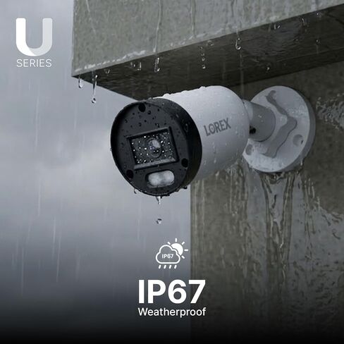 Lorex Connect (New App) | U3 4K IP Add-On PoE Bullet Camera to U-Series NVR | White | Cables Not Included | AI Detections | Color Night Vision | Deterrence Lights & Siren | Listen-In Audio | IP67 Rating in Kuwait