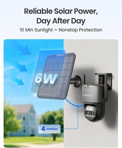 REOLINK TrackMix 4K Dual-Lens PTZ Solar Security Cameras Wireless Outdoor | Auto Tracking, Color Night Vision, 360° Pan Tilt, 8X Hybrid Zoom, Smart AI Detection, No Subscriptions, Home Hub Compatible in Kuwait