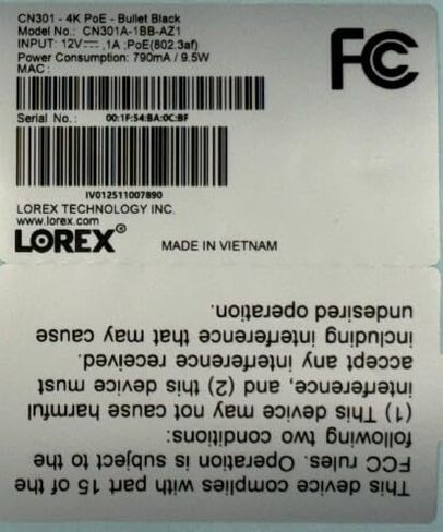 Lorex Connect (New App) | V3 4K Add-On IP PoE Bullet Camera to V-Series NVR | Black | Cables Not Included | AI Detections | Color Night Vision | Deterrence Lights & Siren | 2-Way Talk | IP67 Weatherproof in Kuwait
