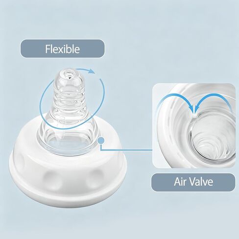 VANEST 6 Packs Bottle Nipples Compatible with Similac/Enfamil (Slow Flow) | Compatible with Ready to Feed Formula Bottles and Most Standard Bottles, Replacement Silicone No Spill, 6ml/min in Kuwait