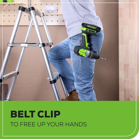 Greenworks 24V Brushless 1/2" Hammer Drill (Metal Chuck / 530 in.-lbs. / 20+3 Clutch / LED Light) + 5 PC Drill Bits, 2.0Ah Battery and Charger Included in Kuwait