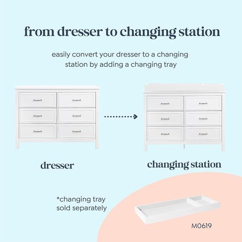 Davinci Charlie 6-Drawer Double Dresser in White in Kuwait