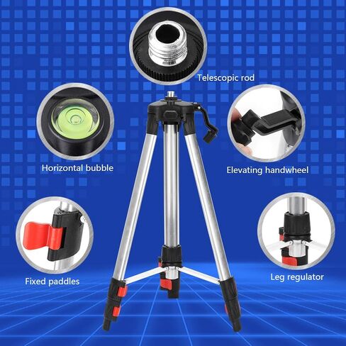 1.2M Tripod Level Stand for Automatic Self Leveling Level, Aluminum Alloy Leveling Tool Tripod with 3 - Way Joint Head and Quick Release Plate, for Surveying and in Kuwait