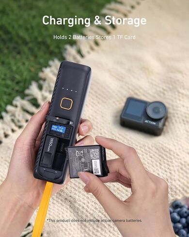 TELESIN 10000mAh Power Bank & DJI Action Cameras Battery Charger | Dual-Slot Battery Case for Action 6 5 Pro 4 3 Omso 360 Original Batteries, USB-C Portable Charger for Phone & Action Cameras in Kuwait