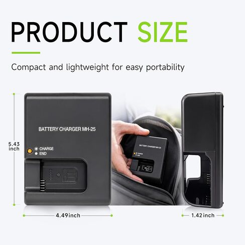 MH-25 MH-25A Charger Replacement for Nikon Z5 Z6 Z7 Z8 Zf Z6II Z7II Z6III | Smart Camera Battery Charger Compatible with Nikon EN-EL15 EN-EL15a EN-EL15b EN-EL15c, D850, D750, D810, D7500, D500, D610 in Kuwait