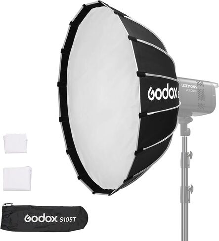 Godox Softbox 25.6"/65cm Godox S65T Silver Inner Bowens Mount Softbox with Diffuser & Carry Case Durable Compact Softbox for Godox/for NEEWER/for SMALLRIG/for Aputure Bowens Mount Light in Saudi Arabia