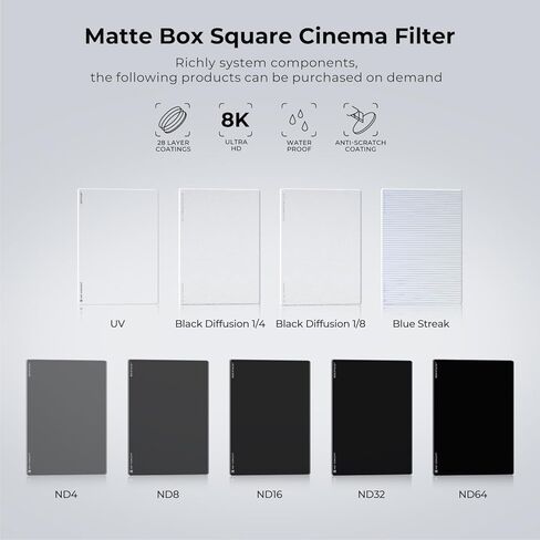 K&F CONCEPT 4" x 5.65" Square ND32 Filter Compatible with Matte Box | Ultra-Slim Optical Glass Square Cinema Neutral Density Filter with 28-Multi Coated for Matte Box-FM701 in Kuwait