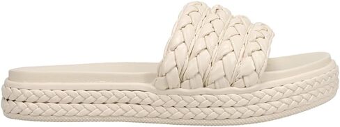 MIA Womens Bri Braided Platform Slide Casual Sandals Casual - Off White in Kuwait