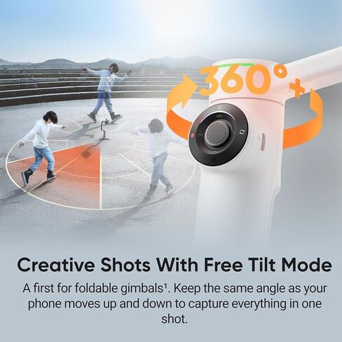 Insta360 Flow 2 PRO Gimbal Stabilizer for Smartphone, AI Tracker Bundle, 3-Axis Stabilization, Built-in Tripod, Deep Track 4.0 Auto Tracking Phone Stabilizer Creator- White in Kuwait